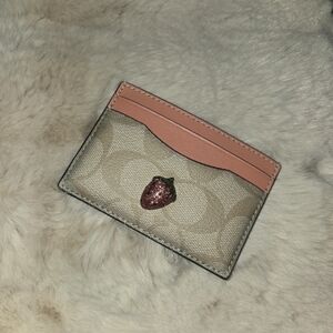 Coach Pink and Cream Card Holder